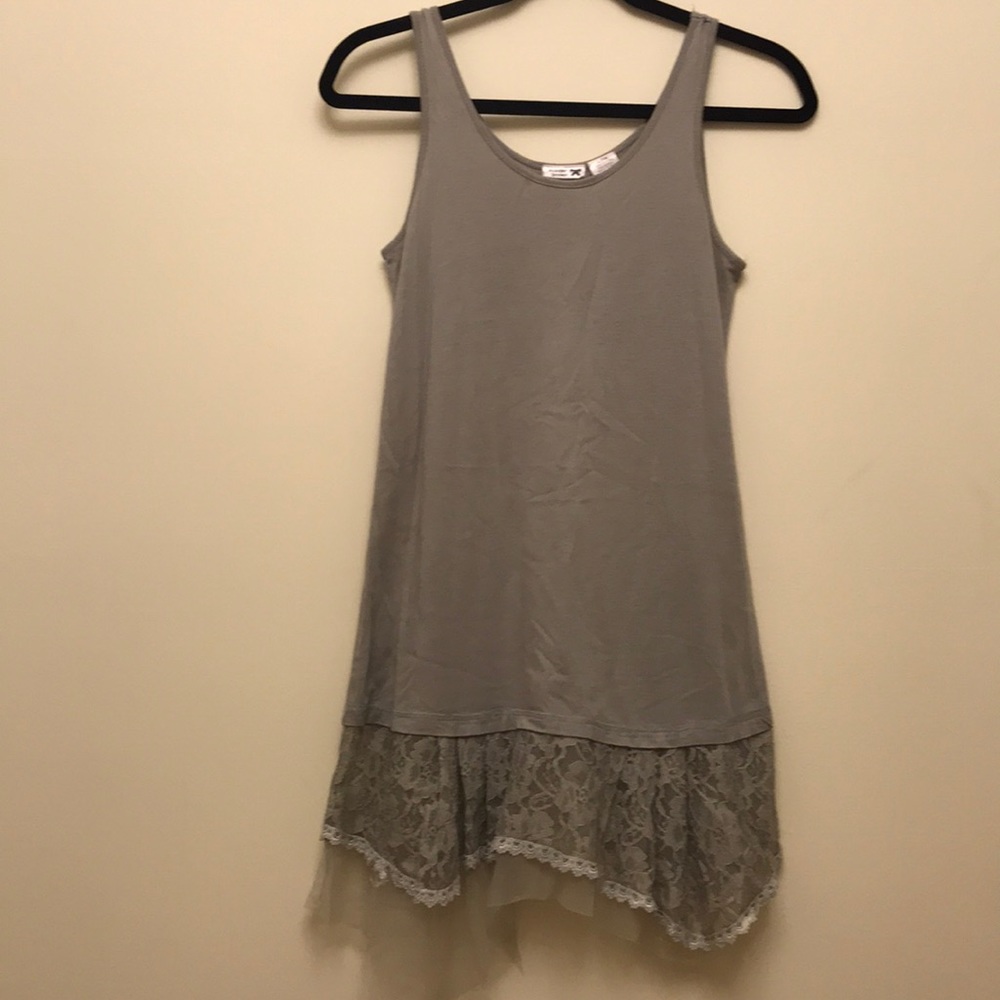 Girls dress / long shirt large 14 grey